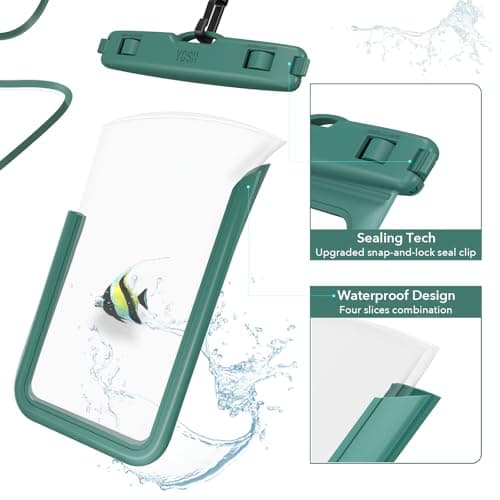 YOSH Waterproof Phone Pouch [IPX8 Certified], Fits Up to 7.0", Green — view 4