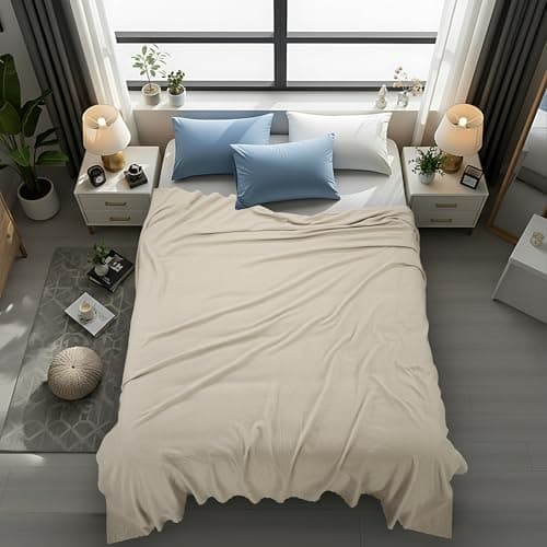 Utopia Bedding Waffle Weave Summer Blanket, (Khaki, Throw -127x152 cm) — view 6