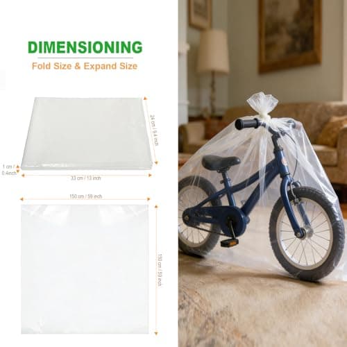 Extra Large Clear Plastic Bags - 150 x 150cm 5 Pack Heavy Duty Large Plastic Storage Bags with Zip Ties, Thick Clear Polythene Bags for Furniture Clothes Suitcase Moving and Storage — view 3