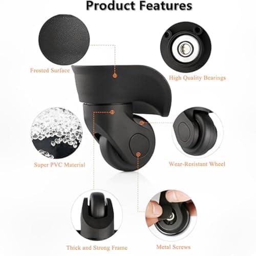 Suitcase Replacement Wheels,2 PCS PVC Luggage Wheels for Travel Case — view 4