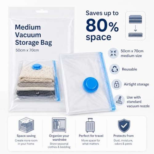 MAR Medium Vacuum Storage Bag – 50x70cm Space Saver for Clothes & Bedding — view 2