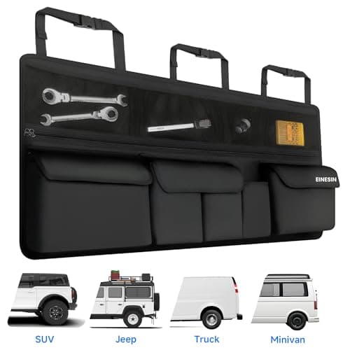 Einesin Car Boot Organiser - Super Capacity Enlarged 9 Pockets, Multi-Pocket Children's Travel Storage with Enhanced Magic-Stick, Car Boot Bag — view 5