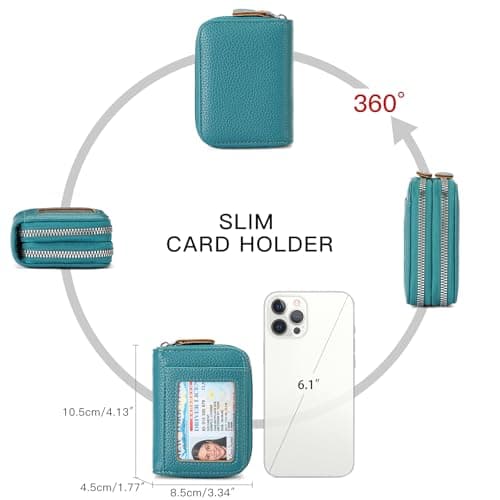 SENDEFN Wallet for Women RFID Blocking Credit Card Holder for Women Small Blocked Accordion Wallets Ladies Purse with Zipper Coin Pocket & ID Window — view 4