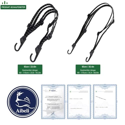Aibeli Motorcycle Luggage Straps, Bike Rack Straps, Expander with Hooks — view 6