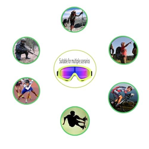 Ski Goggles Men Women, UV400 Anti-Fog Windproof Snow Glasses (Yellow) — view 6