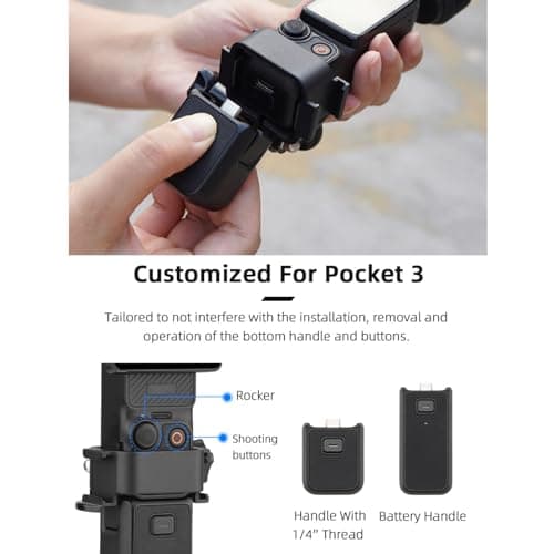 Goshyda Pocket 3 Expansion Adapter Mount, Dual Cold Shoe Mount Action Camera Extender Frame Quick Clip Mount for Microphone LED Video Light Tripod Backpack Clip — view 4