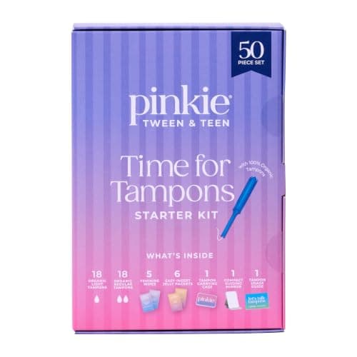 Pinkie Time for Tampons Starter Kit for Teens & Beginners - 50 Piece Set