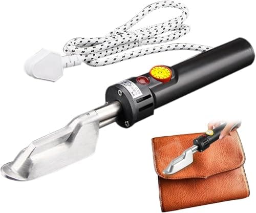 Electric Leather Iron, Crafts Quilting Small Iron For, Digital Display Mini Temperature 50-350℃ Adjustable, for Craft Leather Repair Shoes Bag Crease Removal