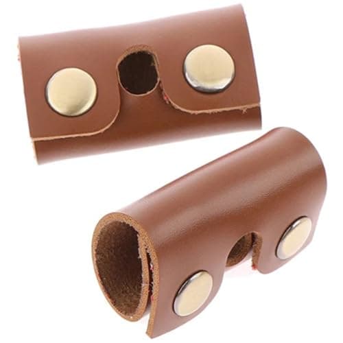 CTIRCHIU Manual Razor Sleeve Protective Cover for Safety Razor Head, 2pcs Brown Faux Leather Cases, Grooming Accessories for Men’s Travel and Daily Shaving