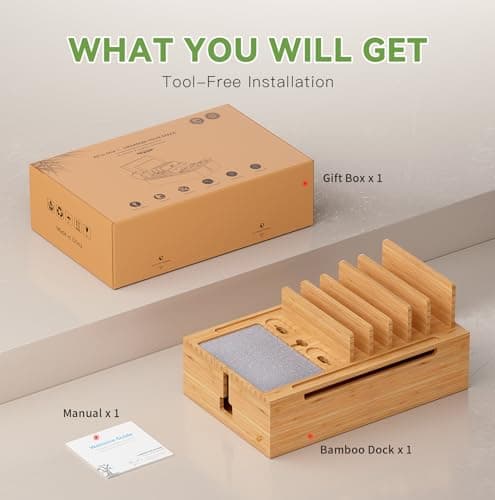 Pezin & Hulin Bamboo Charging Station for Multiple Devices Natural — view 2