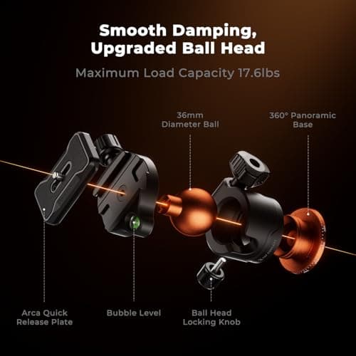 K&F CONCEPT 178cm/70" Compact Camera Tripod — view 2