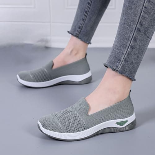 cfpqv Slip On Trainers Women's Orthopaedic Shoes Lightweight Mesh Sports Shoes Breathable Trainers Walking Shoes Gym Fitness Running Shoes Running Walking Road Running Shoes Bequme Slip-On Shoes Size — view 4