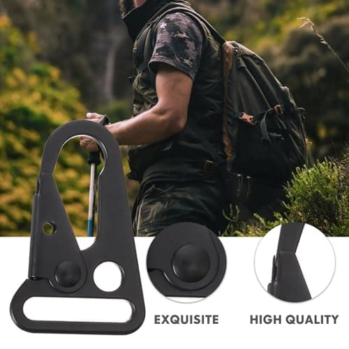 12pcs Zinc Alloy Carabiner Hook for Webbing, Black, Sturdy — view 5