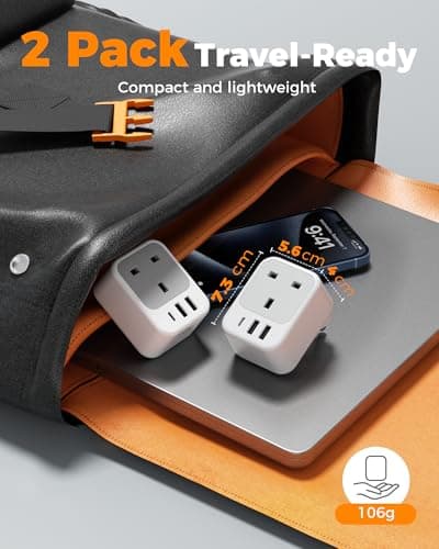 TESSAN UK to South Africa Plug Adapter, Type M Travel Adaptor with USB C — view 5