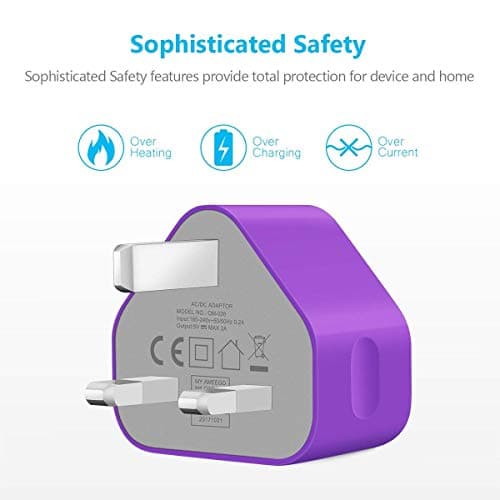 USB Plug Charger, Multi Port USB Charger Plug Adapter 2.1A Compatible with Nokia/Fire Tablet/Huaweii/iOSiPad/Kindle/Smart Watches/Motorola/Airpods/Samsung/iOSiPhone/HTC — view 4
