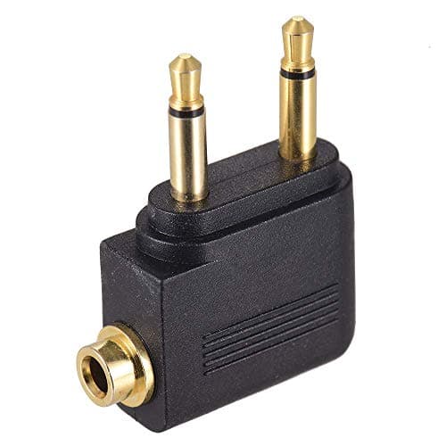 Airplane Headphone/Earphone Socket Adaptor - Gold Plated 3.5mm Mono Jack Plugs to 3.5mm Stereo Jack Socket - Compatible with Sony, Bose, Beats, Apple, JVC, Sennheiser, Panasonic, Betron and more — view 4