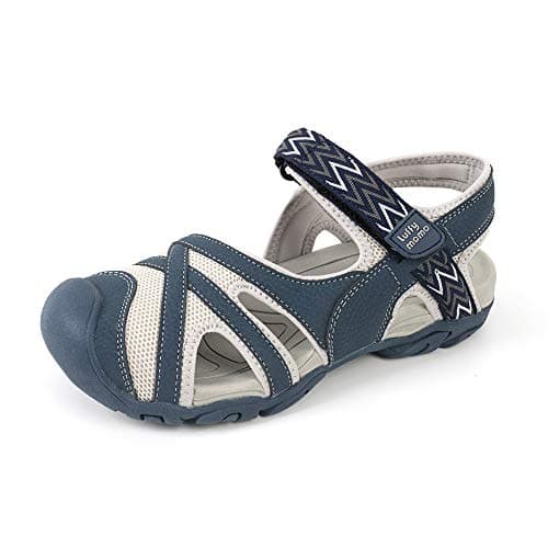 HEVA Womens Hiking Sandals Closed Toe Athletic Walking Shoes,5UK, Blue