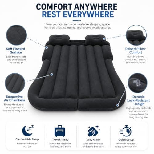 RKUMZCV Car Air Mattress for Skoda Yeti 2009-2017, Portable Rear Bed — view 3