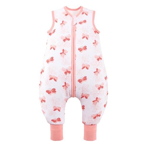 ToyaTec Baby Sleeping Bag with feet Super soft Rayon Made from Bamboo,Children's Bamboo fiber Sleeping Bag 2.5 Tog Autumn Winter Sleeping Blanket(Pink,M)