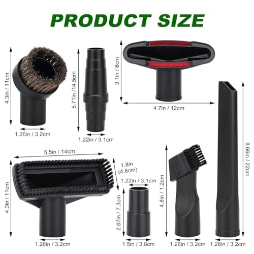 7Pack Vacuum Cleaner Attachment Set Compatible with Henry Hoover Attachments Head - Includes Crevice, Upholstery, 2 in1 Tool, Brush,Universal Vacuum Adapter for 31.5mm-45mm Dust Extraction Hose — view 3