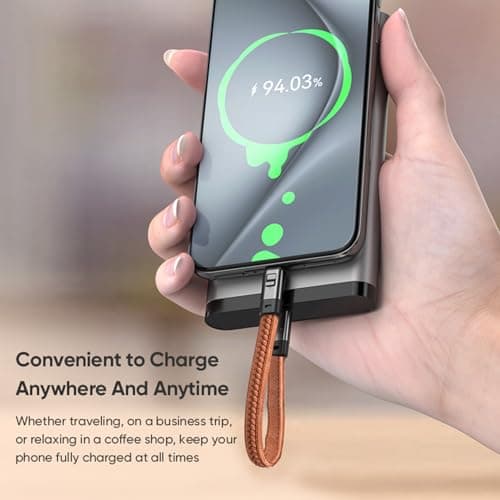 LICAEVEY Portable Keychain USB C Charging Cable 240W for Travel (Brown) — view 3