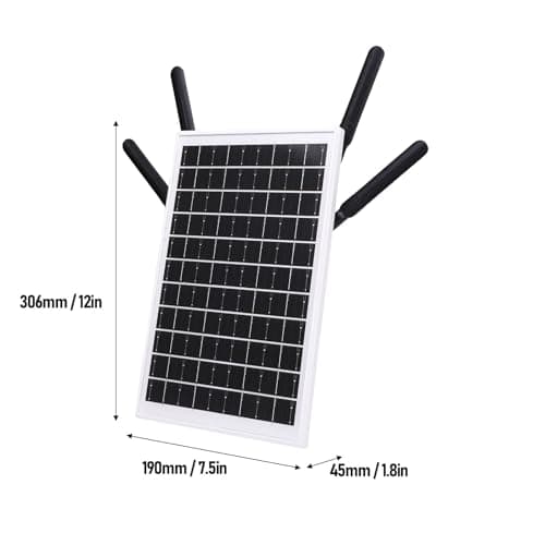 Mumusuki Solar Powered 4G LTE Modem Router, 7 Days Solar Power IP66 Water Proof, WiFi Extender and Modem 300Mbps 18000mAh Battery 150M Range for Outdoor Camping RV (White Antennae) — view 2