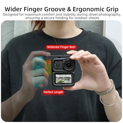 Lightweight Camera Cage with Comfortable Grip Accessory Cold Shoe Mount for Vlog and Travel Camera Protective Frame Quick Release Handle — view 4