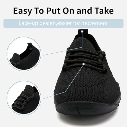ZGPWZWL Barefoot Shoes Womens Trainers Non Slip Breathable,Black,Size UK8 — view 4
