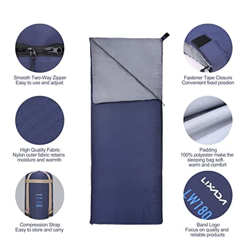 Lixada Sleeping Bag Single Person 3 Seasons Lightweight Warm Indoor & Outdoor Use for Kids,Teens & Adults for Hiking, Backpacking and Camping — view 3