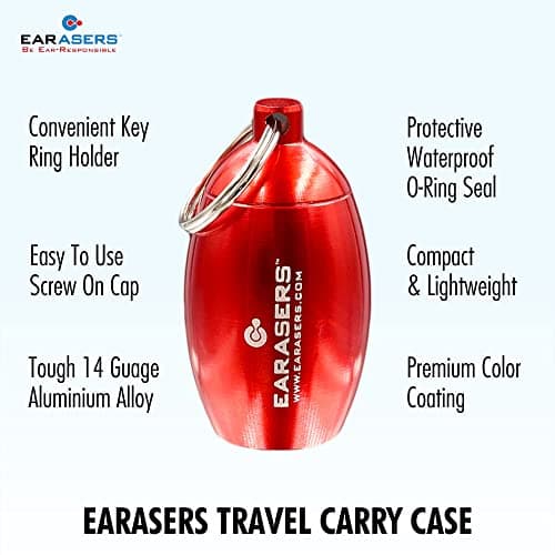 Earasers Ear Plug Carrying Case (Red, Regular) — view 3