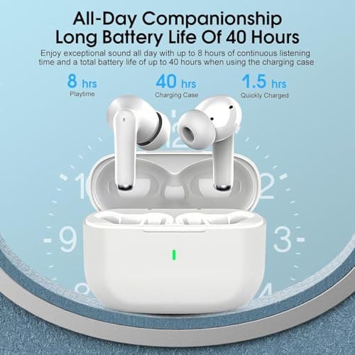 Robosynq Bluetooth 5.3 Wireless Earbuds, 30H Playtime, HiFi Stereo Sound, 4 ENC Noise Cancelling Mic, IPX7 Waterproof, Fast Charge Touch Control In-Ear Wireless Headphones for iPhone/Android/IOS — view 5