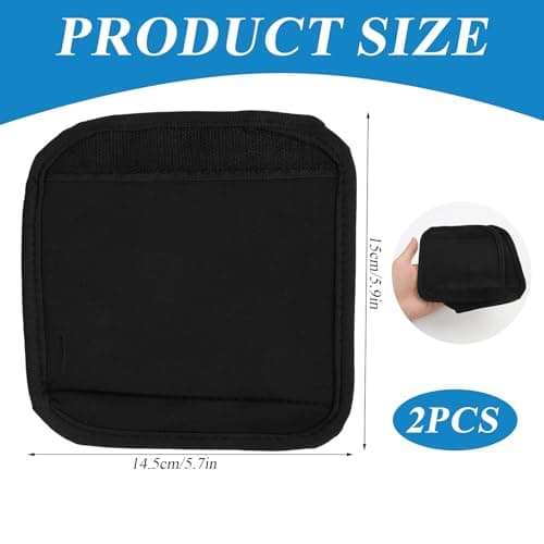 2 Pcs Luggage Handle Wraps, Luggage Handle Wrap & Coversluggage, Soft Neoprene Comfort Covers for Suitcase, Universal Size, Durable and Washable Travel Accessories in Classic Black — view 2