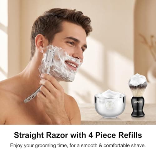 LEPONIX Men's Traditional Shaving Kit Gift Set with Aftershave Balm — view 6