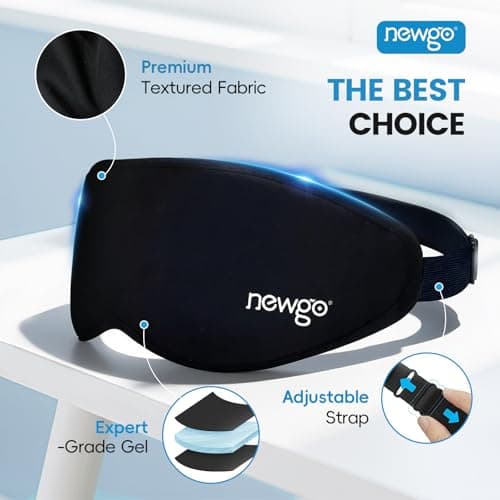 NEWGO Cooling Gel Weighted Eye Mask for Sleeping, 3D Contour Cold Compress — view 4