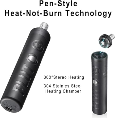 Pluto Dry Herb Vaporizer, Portable Pen-Style Dry Herb Vaporisers with 3 Temperature Settings (200°C / 220°C / 240°C), 1100mAh Battery, Faux Leather Design — view 5