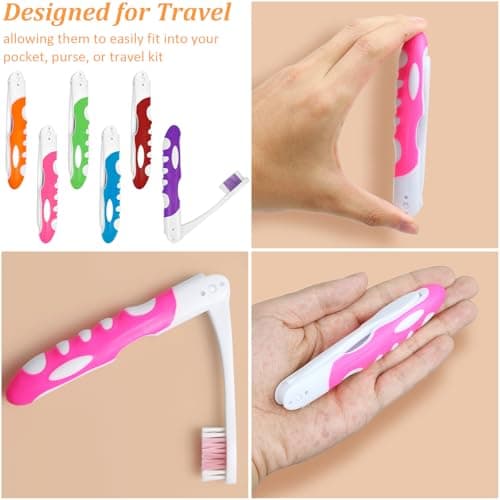 6PCS Folding Travel Toothbrush, Portable for Adults & Children — view 4