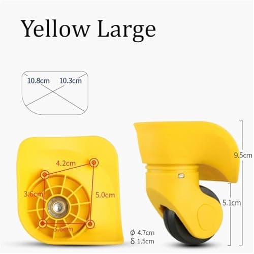 Replacement Luggage Wheels for Suitcases - DIY Repair Kit 5-Pack Rotating Trolley WheelsYellow L Accessories for Easy Travel — view 2