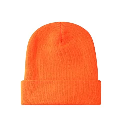 LED Beanie Hat Orange Headlamp Plain Soft Comfortable USB Rechargeable Head Light for Men Women Warm Knitted Winter Woolly Night Running Dog Walker Headwear — view 4