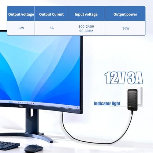 Universal UK 12V 3A Power Supply Adapter, 36W with 8 Replaceable Tips — view 4