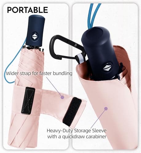 LILAC Compact Travel Umbrella，Windproof Umbrella for Rain and Sun — view 3