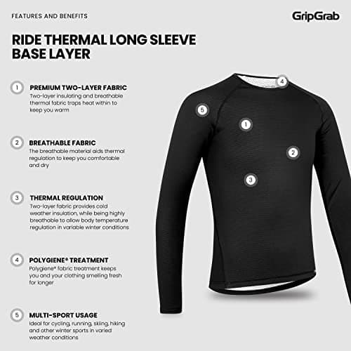 GripGrab Ride Thermo 1 and 3 Pack Winter Cycling Base Layer Long Sleeve Men — view 2