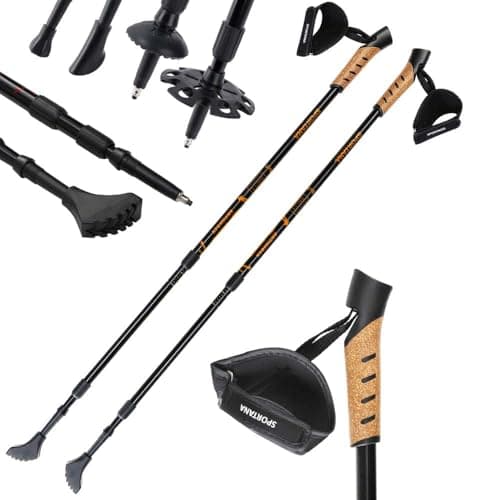 SPORTANA® Telescopic Walking Pole, Trekking Pole & Hiking Stick, Orange