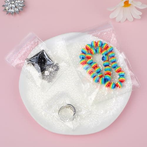 COMNICO 60PCS Jewelry Bags Clear Plastic Reclosable Thick Bags Necklace Ring Anti-Oxidation Storage Pouch for Photo Bakery Treats Travel Storage Packaging Shipping Transparent Organizer — view 5