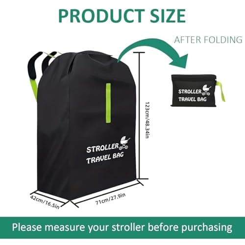 YooGoal Stroller Travel Bag for Airplane, Waterproof Pushchair Cover with Shoulder Strap, Large Pram Gate Check Bag for Airplane Infant Buggy Stroller Storage (Pack of 2) — view 2