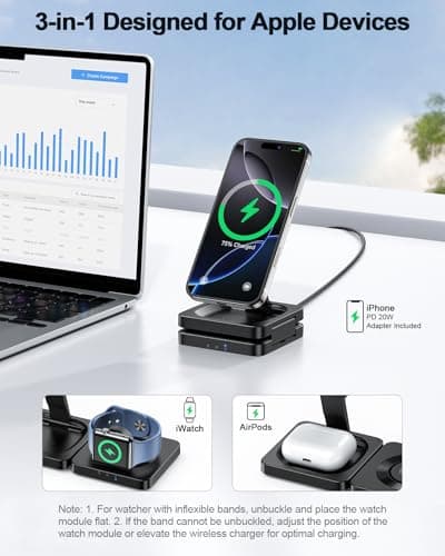 ADADPU 3 in 1 Wireless Charger (20W Power Adapter Included) — view 2