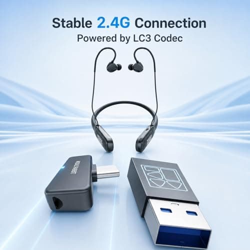 Rampage 2 Bluetooth Neckband Headphones with Mic for Work, Wireless Headset with 2.4G USB Dongle, Around-the-Neck Earbuds, 32H Battery, Low Latency, for Computer, Laptop, Meetings, Calls — view 2