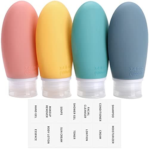 Opret 100ml Silicone Travel Bottle for Toiletries, 4 Pack Leak Proof