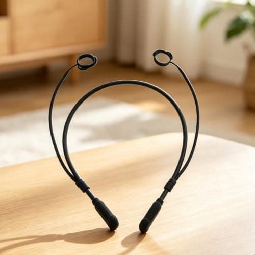 Minimalist Wireless Earphone Rope for Daily Commute Travel(Black Black) — view 3