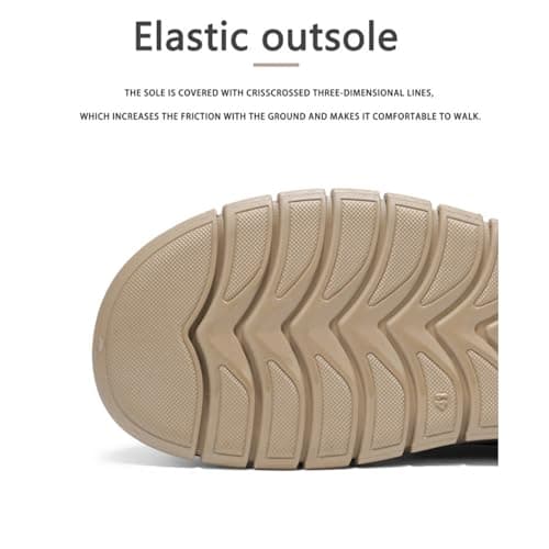 Hixingo Men's Sandals Closed Toe Wide Fit Size 7.5-11.5 UK, Leather Sandals for Men Summer Beach Slippers Lightweight Adjustable Strap Non-Slip Sole for Walking, Hiking, Holiday (Black,8.5) — view 6