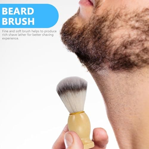 Abaodam Men Beard Brush Set Stainless Steel Bowl Rack Shaving Tool — view 3